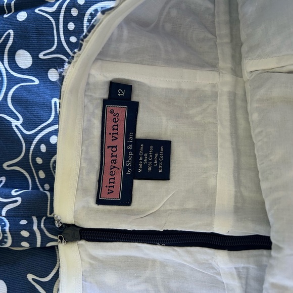 Vineyard Vines nautical Carolyn strapless dress.  Star shell pattern.  Size 12. - Picture 4 of 6